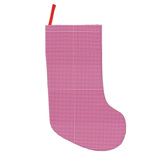 Uemuo Gingham Print Christmas Stockings, 18inch Xmas Hanging Stocking Decorations for Christmas Party Family Decor