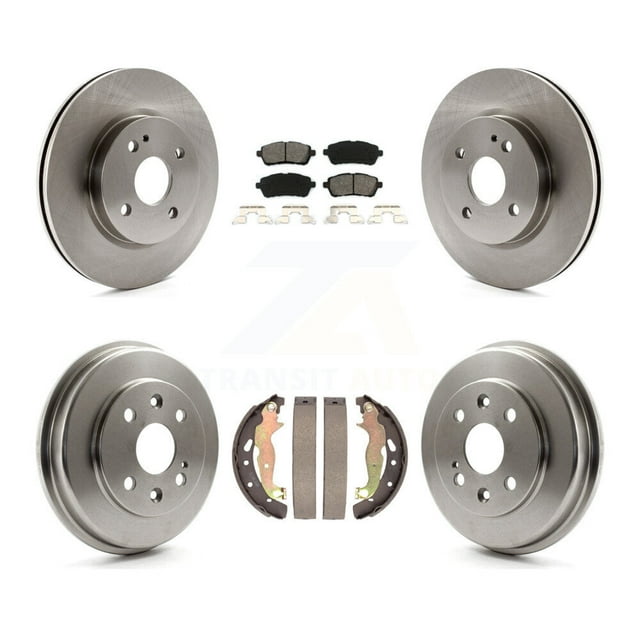 Transit Auto Front Rear Disc Brake Rotors Semi-Metallic Pads and Drum Kit for Car 2011-2014 Mazda 2 K8S-103379