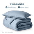 thumbnail image 3 of Bare Home Luxury Duvet Cover and Sham Set - Premium 1800 Collection - Ultra-Soft - Twin/Twin-XL, Dusty Blue, 2-Pieces, 3 of 10