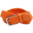 thumbnail image 4 of Falari Men Stretch Belt Canvas Elastic Fabric Woven Braided Belt Style 1005 Orange Large, 4 of 5