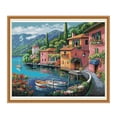 thumbnail image 1 of 11CT Stamped Cross Sew Patterns Pattern Colorful Country & River with Printed Fabric Thread DIY Hand Needlework, 1 of 8