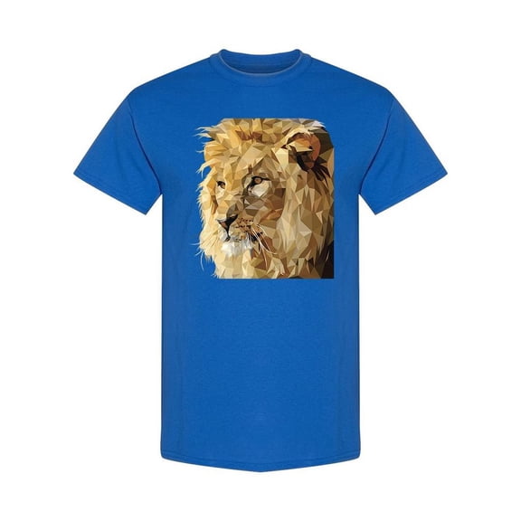 Low Poly Lion Design T-Shirt Men -Image by Shutterstock, Male Small