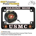 thumbnail image 2 of [Officially Licensed USMC Product] - Motorcycle Domed Custom-Made Personalized Metal License Plate Frame Frame - Marine Mom United States Marine Corps Design - Black, 2 of 6