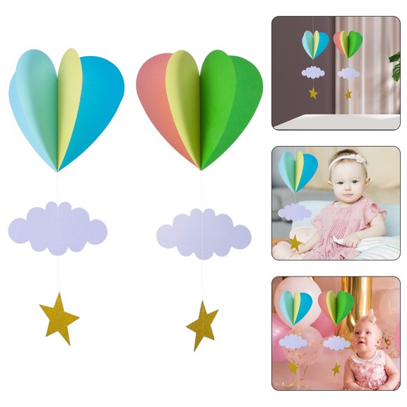 FESTFENDS 2Ud Guirnalda De 3D Corazón Con Y Nube Decorativa Multicolor Para Eventos