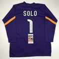 thumbnail image 2 of Autographed/Signed Hope Solo Purple Long Sleeve Soccer Team USA World Cup Jersey JSA COA, 2 of 4