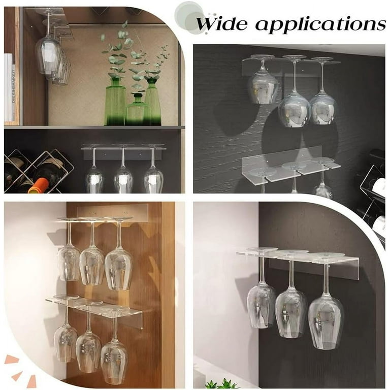 Pack Acrylic Wine Glass Holders Wall Mounted Clear Wine Glasses