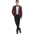 thumbnail image 4 of Men’s 4 Pieces Tuxedo Suit Set One Button Blazer Business Shawl Lapel Jacket Party Prom Jacket Pants Set with Bow Tie Set, 4 of 6