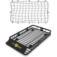 thumbnail image 2 of Rugerasy 51*36*5" 200 Lbs Universal Roof Rack Carrier Basket,Capacity Car Cargo Rack with Extension Luggage Holder Basket & Stretch Cargo Net Heavy Duty for Trucks,Vehicles,With Elastic Net, 2 of 8