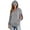 Gray, variant on Womens Eye Mask Drawstring Hoodie Zip Up Jackets Side Zip Long Sleeve Pocket Oversized Casual Sweat Outer Coat