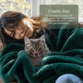 thumbnail image 3 of ROSEKIND Luxury Faux Rabbit Fur Throw Blanket, 6lbs Heavyweight Plush Fleece Bed Blanket, Forest Green, Ultra Soft & Cozy for Couch, Bed, Sofa, 50x60in, 3 of 8