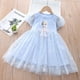 thumbnail image 2 of Vestido de princesa con copos de nieve brillantes de Frozen Elsa para niñas, vestidos de tul con tutú y lazo para fiesta para niños, 2 of 2