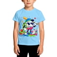 thumbnail image 2 of School Uniform Tshirts Boys Casual Print Crewneck T Shirt Short Sleeve School Top Boys T Shirts Light Blue 6-7 Years, 2 of 4
