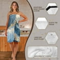 thumbnail image 6 of Yuyamidu Blue Marble Print Shower Wrap Towel for Women Size XL Quick Dry Bath Wrap for Bath Spa Comfortable Towel Wrap for Bathroom Terry Cloth Bath Towels with Pocket, 6 of 7