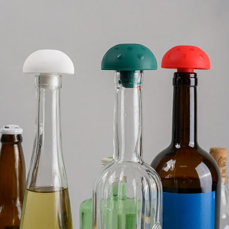 

Hadanceo Bottle Stopper Cartoon Mushroom Shape Cap Creative Silicone Wine Stopper Kitchen