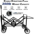 thumbnail image 4 of Heavy Duty Collapsible Wagon Cart, Utility All Terrain Beach Wagon with Wheels&Cooler Bag, Large Capacity Rolling Outdoor Garden Cart with Brake&&Aluminum Frame for Beach Camping Shopping, Black＆Blue, 4 of 7