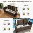 thumbnail image 2 of 43.5'' Wicker Upholstered Storage Bench with Ergonomic Arms for Entryway, Bedroom, or Patio, Synthetic Brown Wicker, 2 of 12