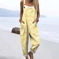 thumbnail image 5 of BODOAO Jumpsuits for Women Casual Square Neck Sleeveless Harem Overalls with Adjustable Straps and Pockets, Stretchy Loose Fit Summer One Piece Romper Outfit Sky Blue 3XL, 5 of 6