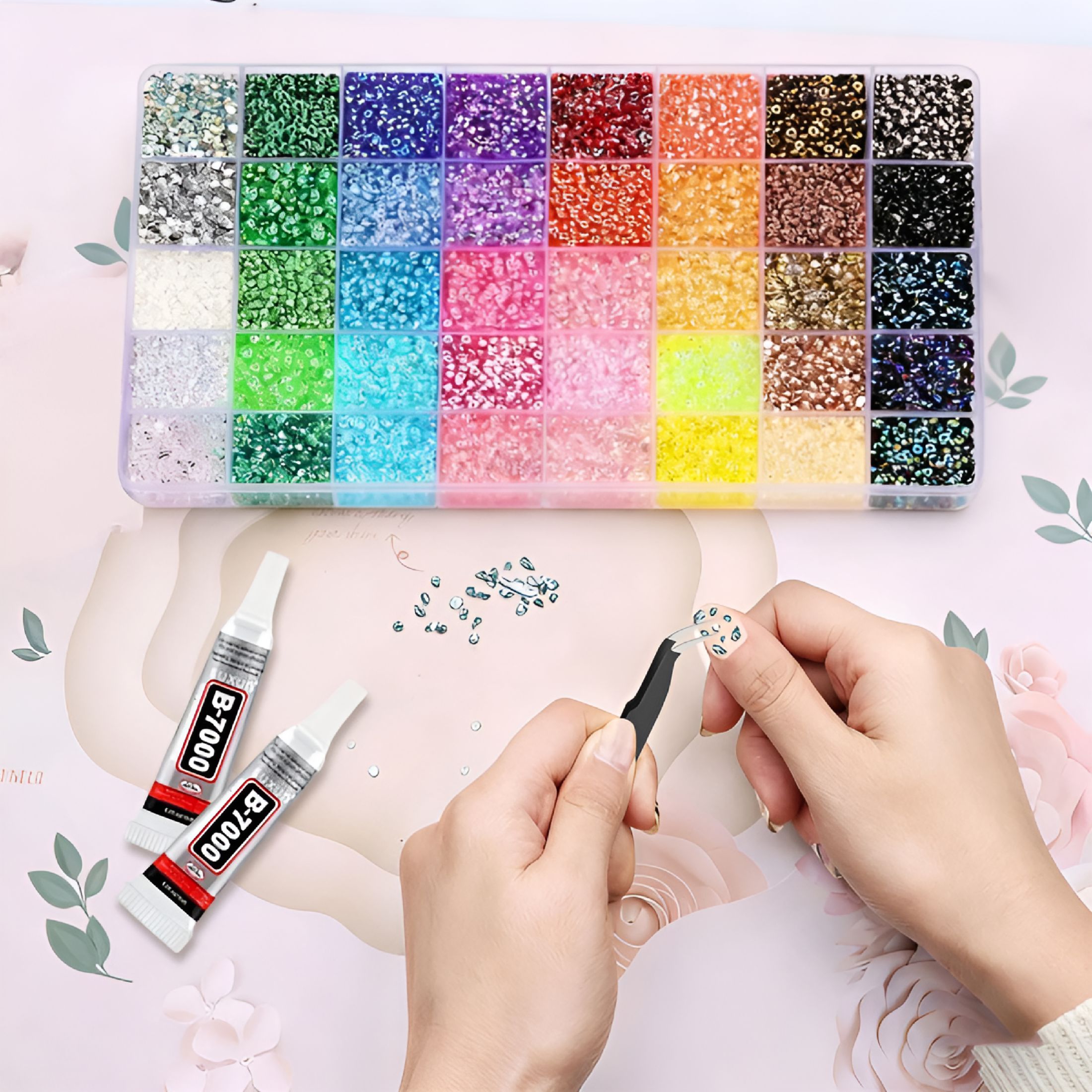 ACDANC Resin Jelly Rhinestones Set for Bedazzling, Multicolor Flatback Gems for Diamond Art, Bedazzler Kit with 3Pcs Jewelry Glue, 1 Pcs Tweezers, 1 Pcs Pickup Pen for Nail Art Crafting Book Makeup