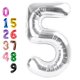 thumbnail image 1 of Globo con números 5, plata, 40 pulgadas, para decoración de fiesta de cumpleaños, 1 of 6