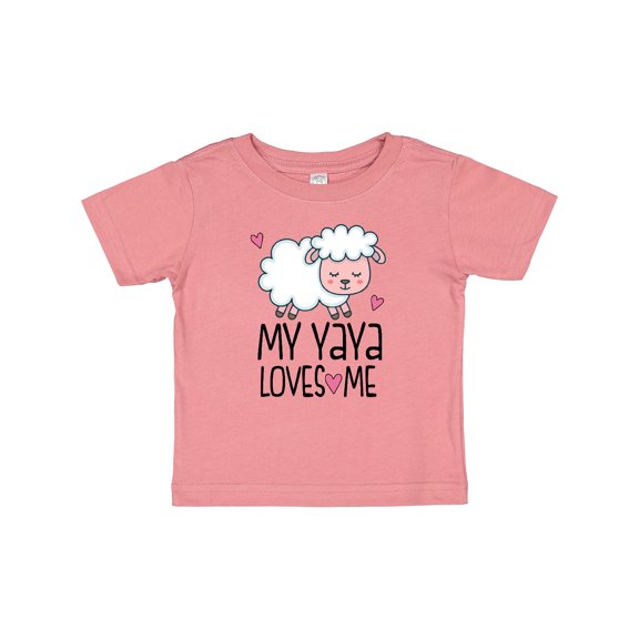 Inktastic My Yaya Loves Me Baby Grandchild Lamb Girls Baby T-Shirt