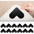 thumbnail image 1 of BEMS-12 piezas de alfombra antideslizante reutilizable en forma de corazón negro, 1 of 5