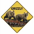 thumbnail image 1 of CROSSWALKS Grizzly Crossing 12" X 12" Aluminum Sign (X421-DC), 1 of 4