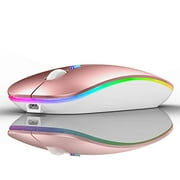 LED Bluetooth Mouse,Bluetooth Mouse for MacBook Pro/MacBook Air/iMac/mac/ipad/ipad pro,Wireless Mouse for Macboook Air/MacBook Pro/PC (Rose Gold)