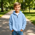 thumbnail image 6 of Boys Quarter Zip Hoodies Waffle Knit Long Sleeve Hooded Sweatshirts Teens Pullover Tops Clothes 3-14 Years, 6 of 6