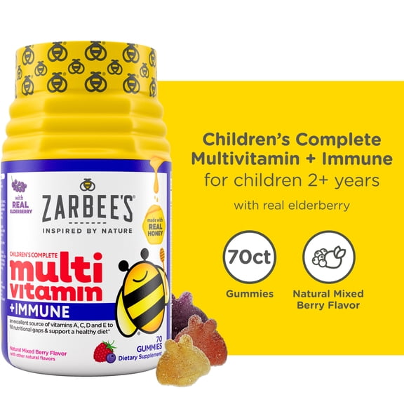 Zarbee's Children’s Multivitamin   Immune Gummies, Berry, 70 Count