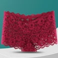 thumbnail image 2 of Ankola Sexy High Waist Lace Boyshorts Underwear for Women Sheer Mesh Panties Hollow Out Valentines Sexy Nightwear, 2 of 3