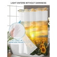thumbnail image 4 of No Hook Cloth Fabric Shower Curtain with Snap in Liner, Sunflower Field Waterproof Shower Curtains Set with See Through Top Window, Summer Vintage Sunset Botanical Floral Bath Curtains Shower 48"x72", 4 of 6