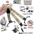 thumbnail image 2 of Sand Dunes Tan XL 54" Big & Tall Holdup Double-Up Style Suspenders with dual Patented black no-slip clips, 2 of 4