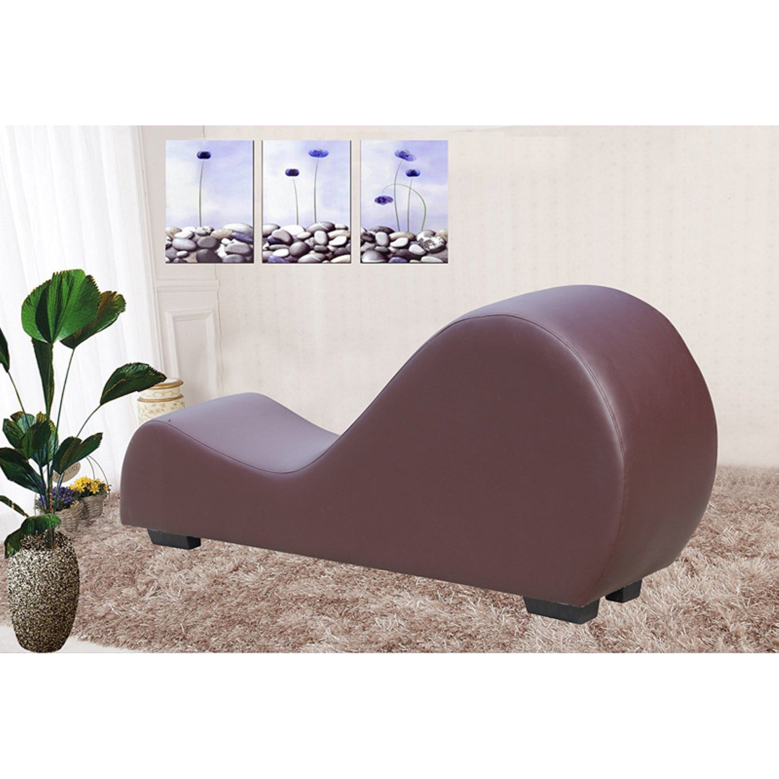 Faux Leather Yoga Stretch Relaxation Chaise 