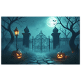 thumbnail image 1 of Halloween Theme Decorative Banner Spooky Atmosphere Jack o Lanterns Gate Design for Outdoor Decorating Holiday Party Night, 1 of 5