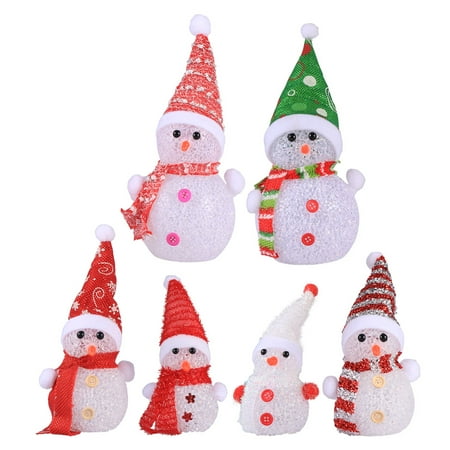

6pcs LED Colorful Night Lights Christmas Glowing Snowman Shape Lamp LED Night Lights for Home Party Christmas Decor(Random Color