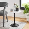 thumbnail image 3 of Modway Lippa 20" Round Modern Wood & Metal Side Table in White/Matte Black, 3 of 7