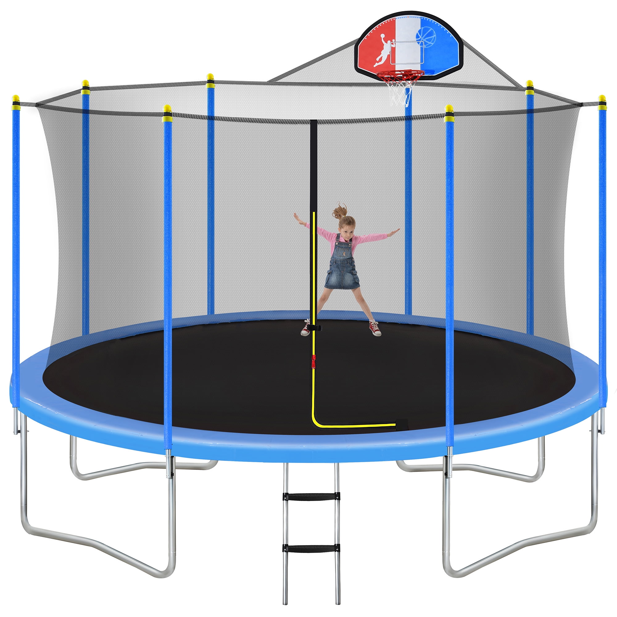 Elitezip 12 FT Trampoline 1000LBS for Kids and Adults, Outdoor No Gap Design Heavy Duty Round
