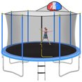thumbnail image 1 of Elitezip 12 FT Trampoline 1000LBS for Kids and Adults, Outdoor No Gap Design Heavy Duty Round Trampolines with Light, Sprinkler, Socks, Basketball Hoop, Safety Enclosure Net, Black-ASTM CPC CPSIA, 1 of 7