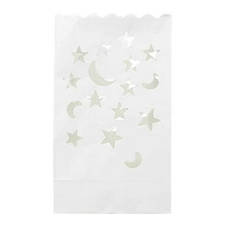 

SEFUONI Tea Light Holder Candle Bag Set of 10 White Paper Garden BBQ Xmas Decor