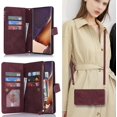 thumbnail image 2 of Samsung Galaxy Note 20 Ultra Wallet Case for Women Men with Card Holder, Samsung Note 20 Ultra Crossbody Phone Cases with Strap Lanyard, Zipper Pocket PU Leather Kickstand Purse,6.9" Burgundy, 2 of 14
