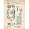 thumbnail image 2 of Borders, Cole 25x32 Black Ornate Wood Framed with Double Matting Museum Art Print Titled - PP110-Vintage Parchment Hollerith Machine Patent Poster, 2 of 4