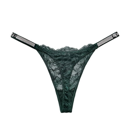 Green Large 3Pc Women Lace Plus Size Silk Panties Briefs Hollow Out Panties Knit Boxers for Women Crochet Lace Up Panty Running Underwear WomenChafe G String L