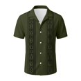 thumbnail image 4 of Mens Printed Shirt Guayabera Cuban Short Sleeve Button Down Shirt Summer Tops, Beach Shirt, Mexican Shirt Size S-3XL, 4 of 5