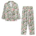 thumbnail image 4 of SCRAWLGOD Rose Women's Pajamas Long Sleeve Pants and Top Set of 2 Pjs for Women V-Neck Women Button Up Pj Set with Pockets Comfortable Nightwear Set Size 4XL, 4 of 7