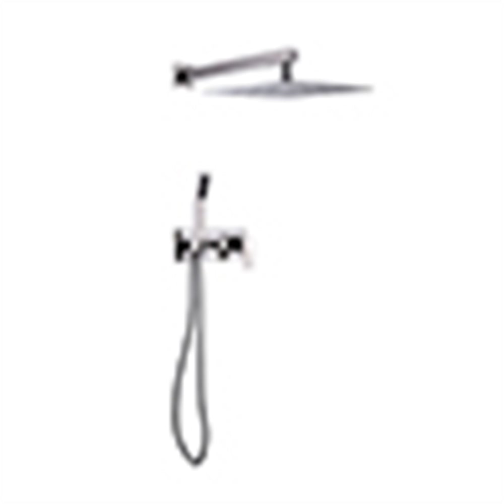 Kepooman 10" Brushed Nickel Shower System for Bathroom, Wall Mounted Rainfall Shower Head System for Home