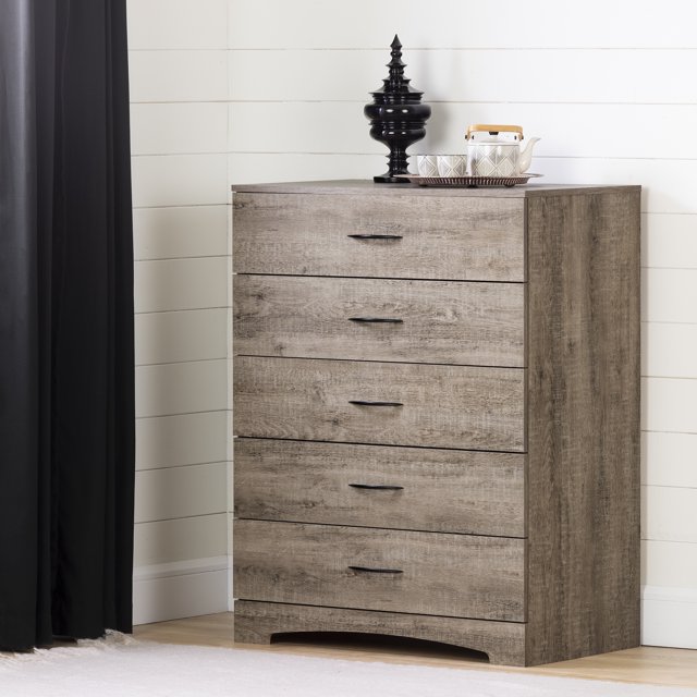 South Shore Step One 5-Drawer Chest for Adult, in Weathered Oak