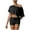 Black, variant on Workout Sets for Women Off Shoulder Crop Tops Running Shorts High Waist 2 Piece Gym Yoga Outfits, M
