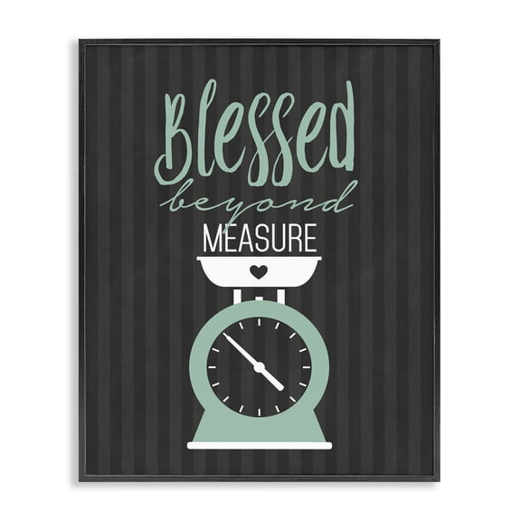 Stupell Industries Contemporary Blessed Beyond Measure Scale Black Framed Giclee Art, 11 x 14, by Lettered and Lined
