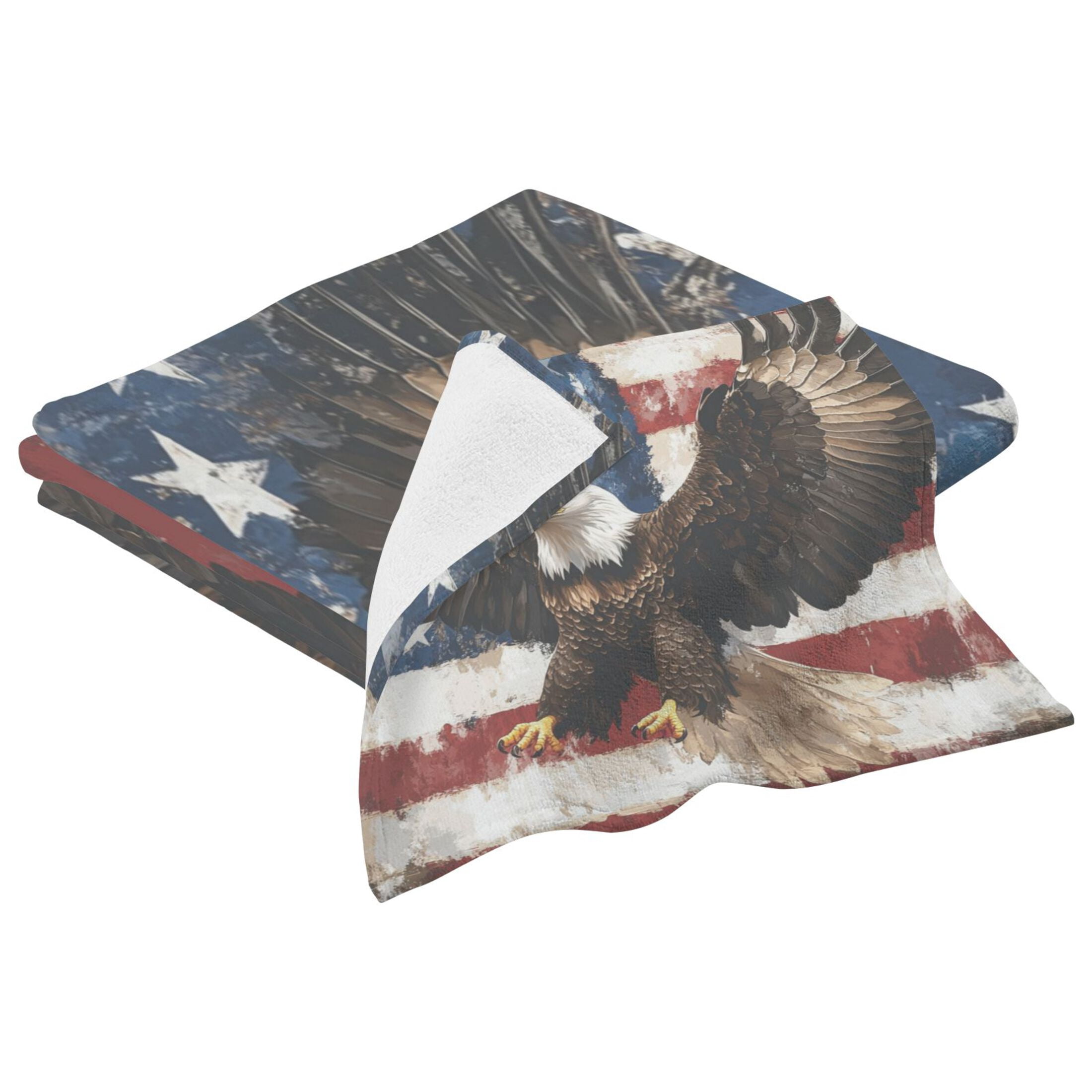 Qxltty American Patriotic Faith Bath and Hand Towel Set 100% Cotton Towels for Bathroom Soft Durable and Absorbent