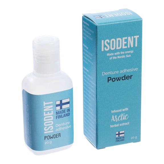 IsoDent Denture Adhesive Powder – Strong All-Day Hold, Gentle on Gums, Refreshing Mint, Long-Lasting Denture Fit, 20g